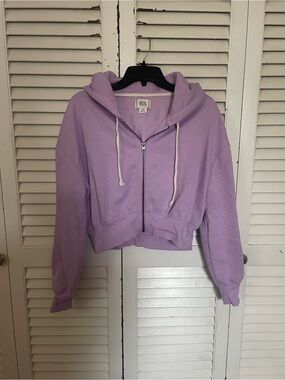 BDG Cropped Zip Up Hoodie